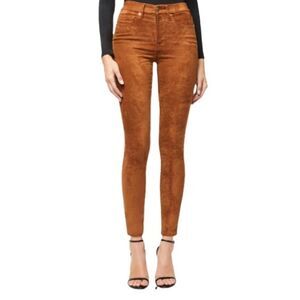 🆕 GOOD AMERICAN  Good waist suede like stretch jeans in tobacco.  NWT